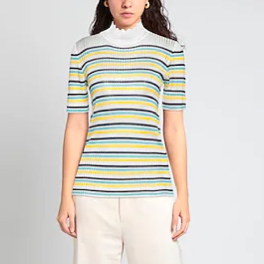 NWT A.P.C. 
Asma Striped Knit Top WHITE SIZE SMALL